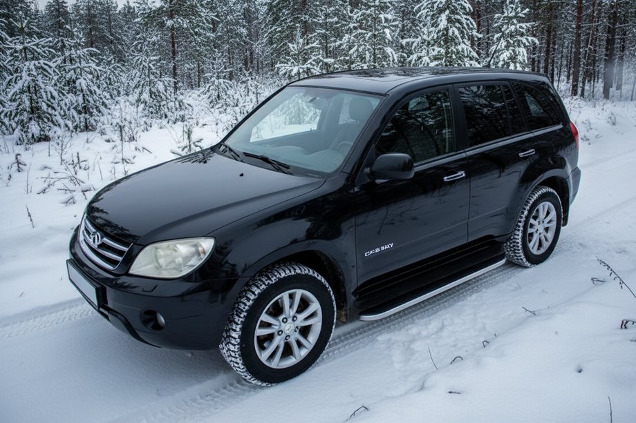 Chery Tiggo 1 2005-2016 гг. Боковые Подножки Tayga (2 шт., Алюминий) Image
