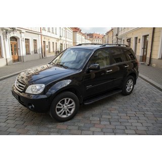 Боковые пороги Bosphorus Black (2 шт., алюминий) Chery Tiggo 1 2005-2016 гг. фото 1