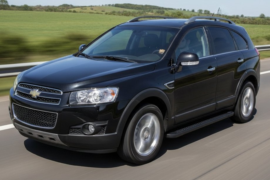 Chevrolet Captiva 2006-2019 гг. Боковые Подножки Allmond Black (2 шт., Алюминий) Image