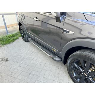 Боковые пороги RedLine V1 (2 шт., алюминий) Chevrolet Captiva 2006-2019 гг. фото 1