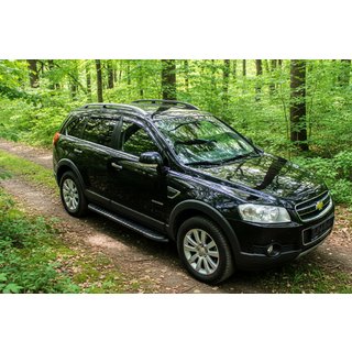 Боковые пороги Bosphorus Black (2 шт., алюминий) Chevrolet Captiva 2006-2019 гг. фото 1