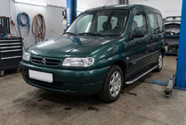 Citroen Berlingo 1996-2008 гг. Боковые Подножки Maydos V1 (2 шт., Алюминий и Нержавейка) фото 1
