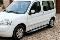 Peugeot Partner 1996-2008 гг. Боковые Подножки Line (2 шт., Алюминий) фото 1
