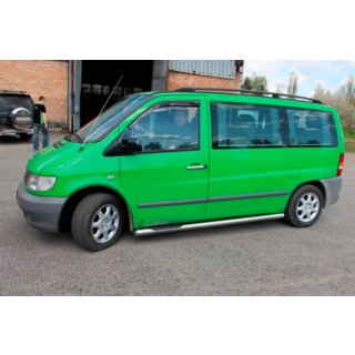 Боковые трубы (2 шт., нержавейка) Mercedes Vito W638 1996-2003 гг. фото 3