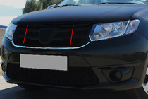 Dacia Logan MCV 2013-2020 гг. Накладка под решетку радиатора (1 шт., нержавейка) фото 1
