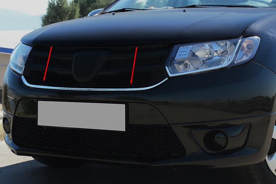 Dacia Logan MCV 2013-2020 гг. Накладка под решетку радиатора (1 шт., нержавейка) Image