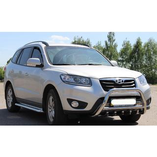 Кенгурятник WT003 (нержавейка) Hyundai Santa Fe 2 2006-2012 гг. фото 2