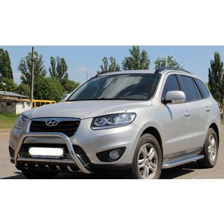 Кенгурятник WT003 (нержавейка) Hyundai Santa Fe 2 2006-2012 гг. фото 4
