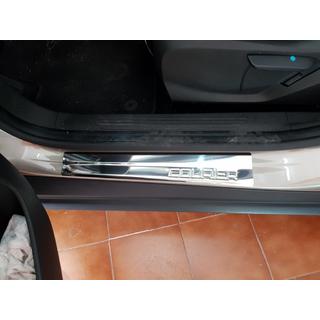 Накладки на пороги OmsaLine (4 шт, нержавейка) Ford Courier 2014-2023 гг. фото 4