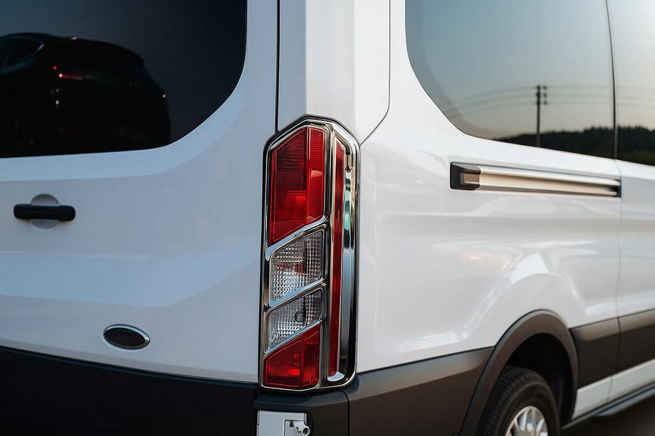 Ford Transit 2014- гг. Хром Накладки на Задние Фонари (2 шт, пластик) Image