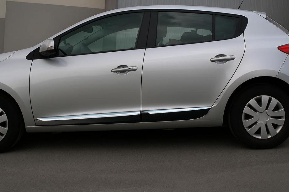 Renault Megane III 2009-2016 гг. Дверные молдинги нержавейка (HB, 4 шт) Image