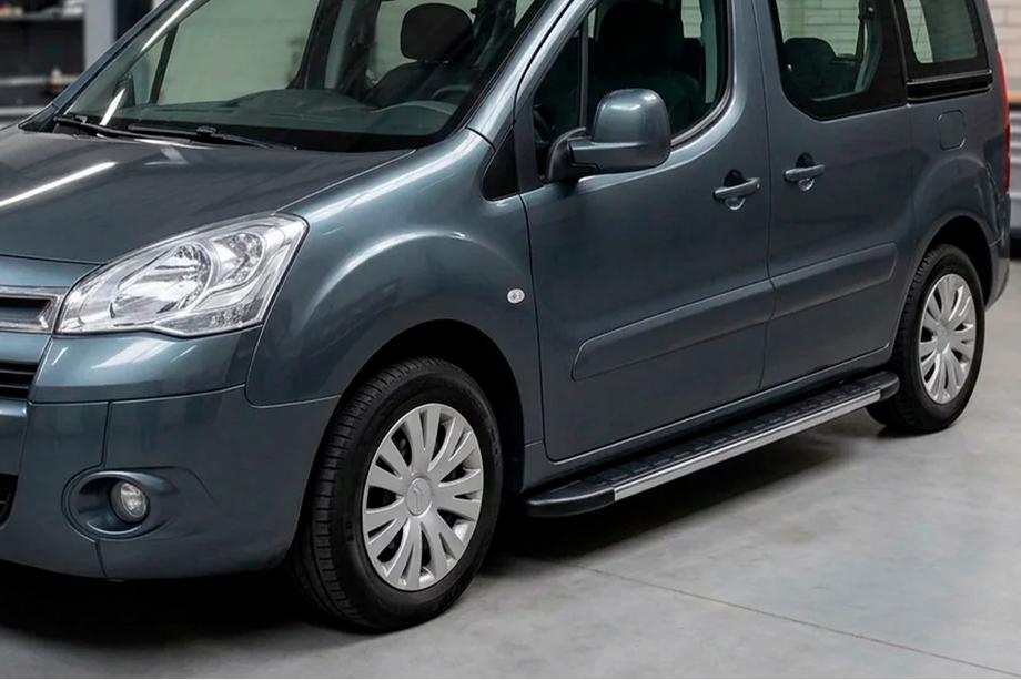 Peugeot Partner Tepee 2008-2018 гг. Боковые Подножки Duru (2 шт., Алюминий) Image
