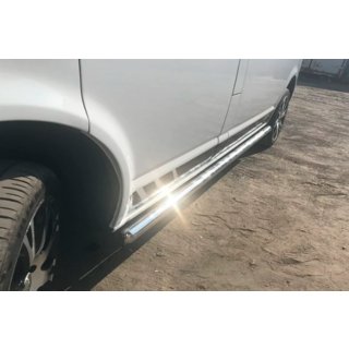 Боковые трубы (2 шт., нержавейка) Volkswagen T5 Transporter 2003-2010 гг. фото 4