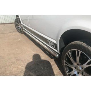 Боковые трубы (2 шт., нержавейка) Volkswagen T5 Transporter 2003-2010 гг. фото 1