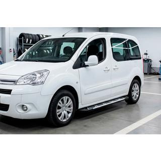 Боковые Подножки Sunrise (2 шт., Алюминий) Peugeot Partner Tepee 2008-2018 гг. фото 1