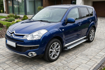 Citroen C-Crosser 2007-2013 гг. Боковые пороги Allmond (2 шт., алюминий) фото 1