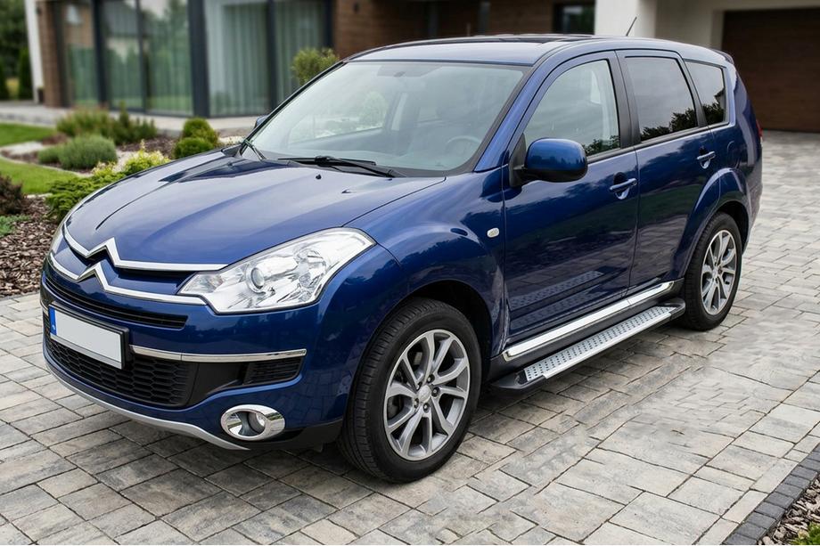 Citroen C-Crosser 2007-2013 гг. Боковые пороги Allmond (2 шт., алюминий) Image