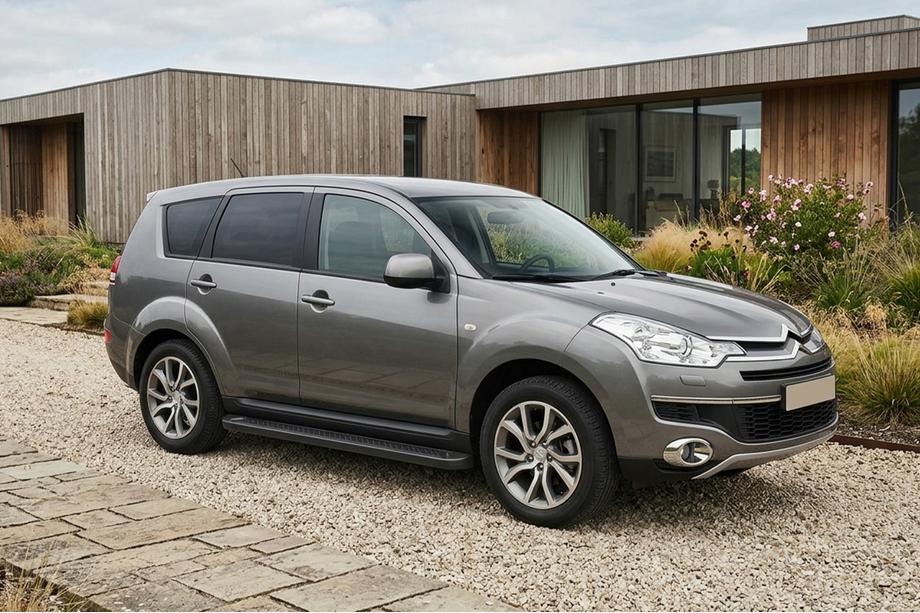 Citroen C-Crosser 2007-2013 гг. Боковые Подножки Allmond Black (2 шт., Алюминий) Image