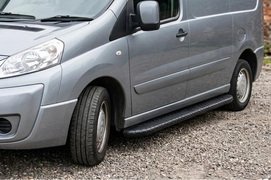 Citroen Jumpy 2007–2017 гг. Боковые пороги Bosphorus Black (2 шт., алюминий) Image