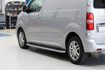 Peugeot Expert 2007-2016 гг. Боковые Подножки Maydos V1 (2 шт., Алюминий и Нержавейка) фото 1