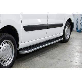 Боковые Подножки Tayga Grey (2 шт., Алюминий) Peugeot Expert 2007-2016 гг. фото 1