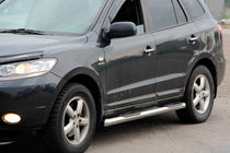 Hyundai Santa Fe 2 2006-2012 гг. Боковые трубы B3 (2 шт., Нержавейка) фото 1