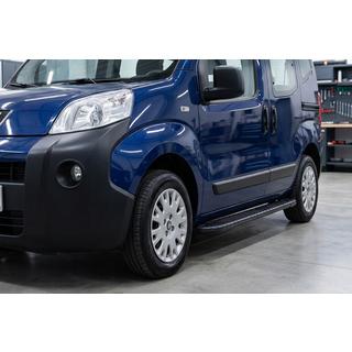 Боковые пороги Bosphorus Black (2 шт., алюминий) Fiat Fiorino/Qubo 2008-2024 гг. фото 1
