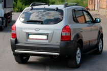 Hyundai Tucson JM 2004- гг. Задняя дуга AK002 (нерж. сталь) фото 2