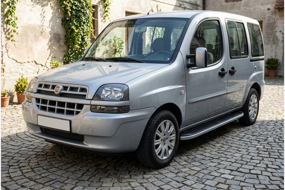 Fiat Doblo I 2005-2010 гг. Боковые Подножки Tayga (2 шт., Алюминий) Image