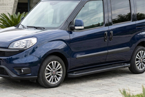 Fiat Doblo II 2010-2022 гг. Боковые Подножки Allmond Black (2 шт., Алюминий) фото 1
