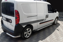 Fiat Doblo II 2010-2022 гг. Боковые Подножки Line (2 шт., Алюминий) фото 1