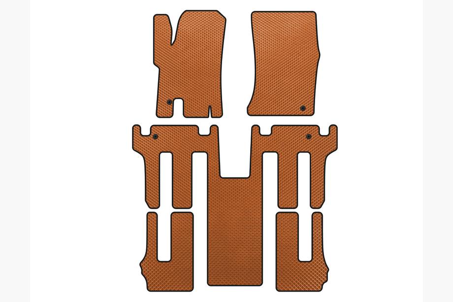 Ssang Yong Rodius Коврики EVA 2004-2008 (3 ряда, оранжевые) Image