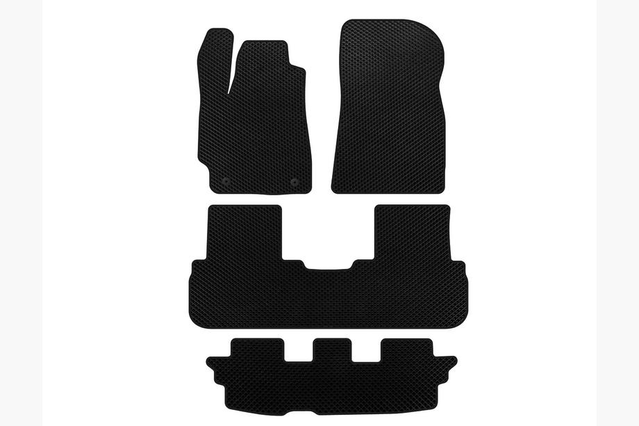 Toyota Highlander 2008-2013 гг. Коврики EVA (3 ряда, Черный) Image