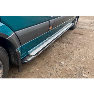Боковые Подножки Rainbow (2 шт., Алюминий) Mercedes Sprinter W906 2006–2018 гг. фото 2