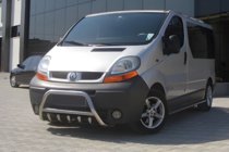Renault Trafic 2001–2015 гг. Кенгурятник WT003-4 (нержавейка) С надписью Renault фото 2