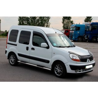 Боковые трубы (2 шт., нержавейка) Renault Kangoo 1998-2008 гг. фото 3