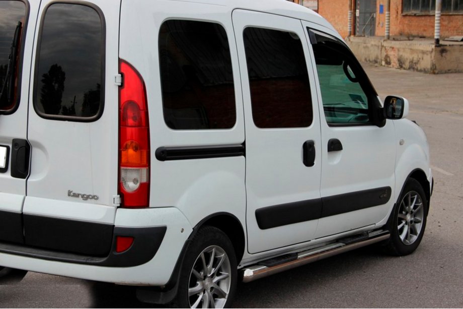 Renault Kangoo 1998-2008 гг. Боковые трубы (2 шт., нержавейка) Фото 5