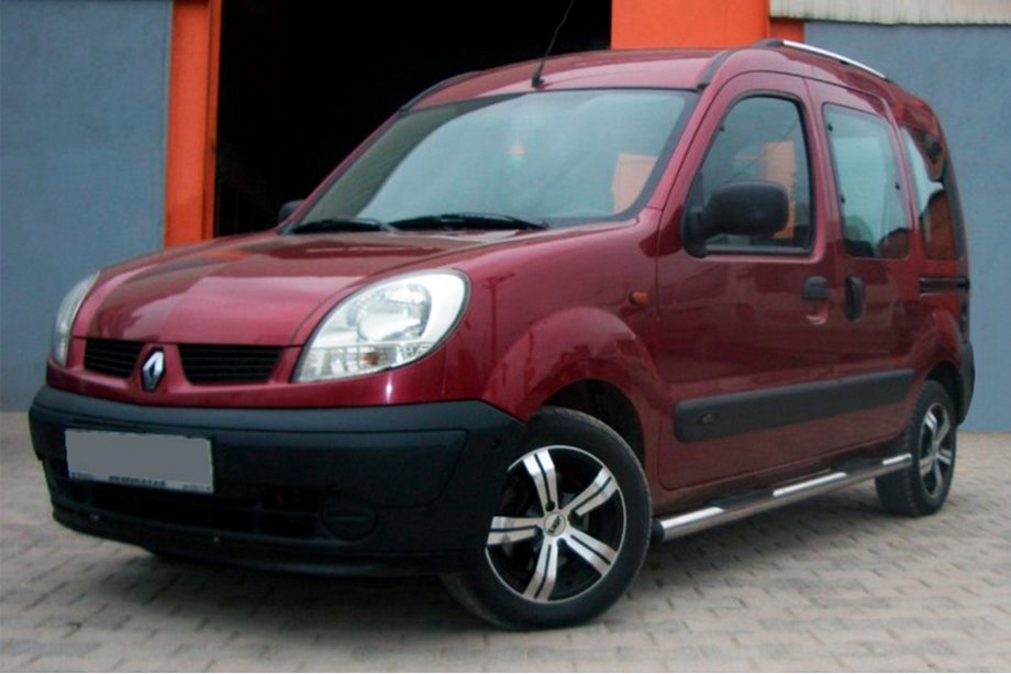 Renault Kangoo 1998-2008 гг. Боковые трубы (2 шт., нержавейка) Фото 2