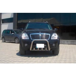 Кенгурятник QT006 (нержавейка) SsangYong Rexton I 2001-2017 гг. фото 4