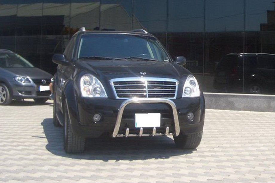 SsangYong Rexton I 2001-2017 гг. Кенгурятник QT006 (нержавейка) Фото 2