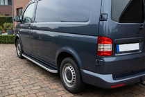 Volkswagen T5 Transporter 2003-2010 гг. Боковые Подножки Tayga Grey (2 шт., Алюминий) Только для короткой базы фото 1