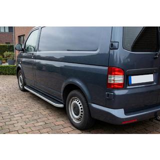Боковые Подножки Tayga Grey (2 шт., Алюминий) Volkswagen T5 Transporter 2003-2010 гг. фото 1