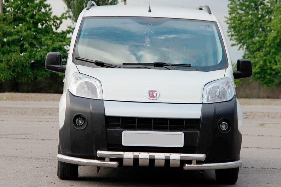 Fiat Fiorino/Qubo 2008-2024 гг. Передняя Защита Shark Нержавейка Image