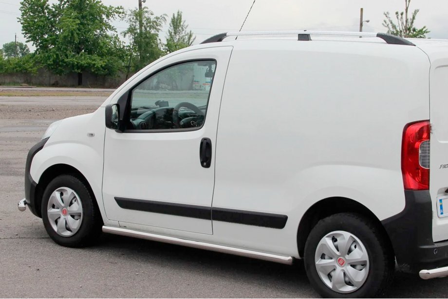 Fiat Fiorino/Qubo 2008-2024 гг. Боковые трубы Ø60 (2 шт., Нержавейка) Image