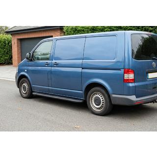 Боковые пороги Bosphorus Black (2 шт., алюминий) Volkswagen T5 Caravelle 2004-2010 гг. фото 1