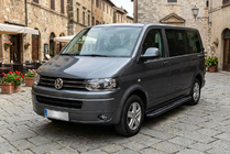 Volkswagen T5 2010-2015 гг. Боковые пороги Bosphorus Black (2 шт., алюминий) Короткая База фото 1