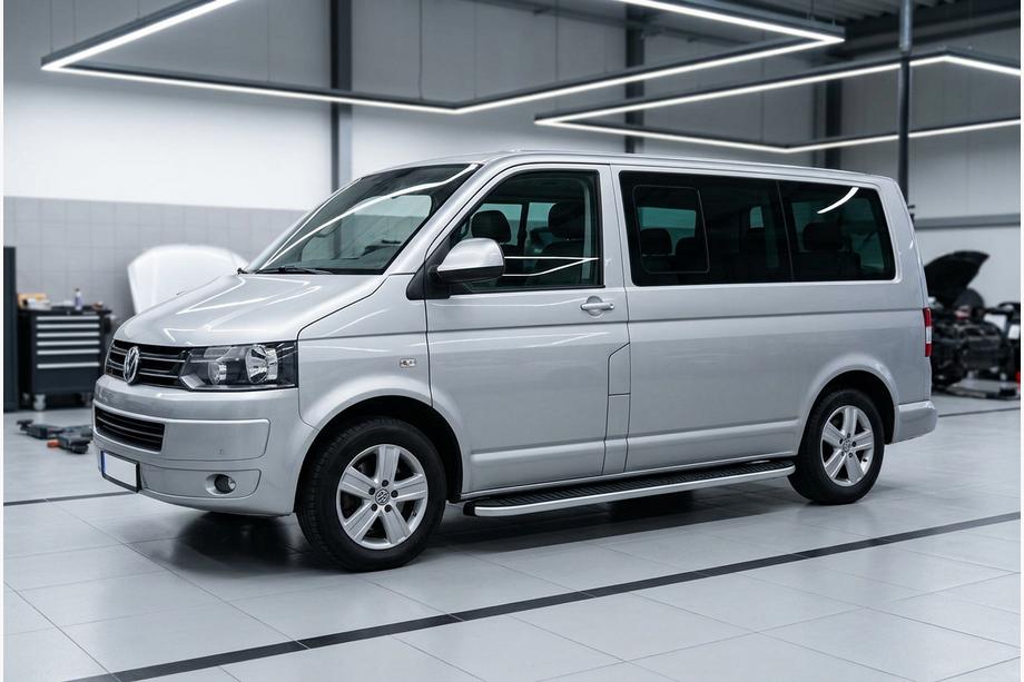 Volkswagen T5 2010-2015 гг. Боковые Подножки Tayga (2 шт., Алюминий) Только для короткой базы Image