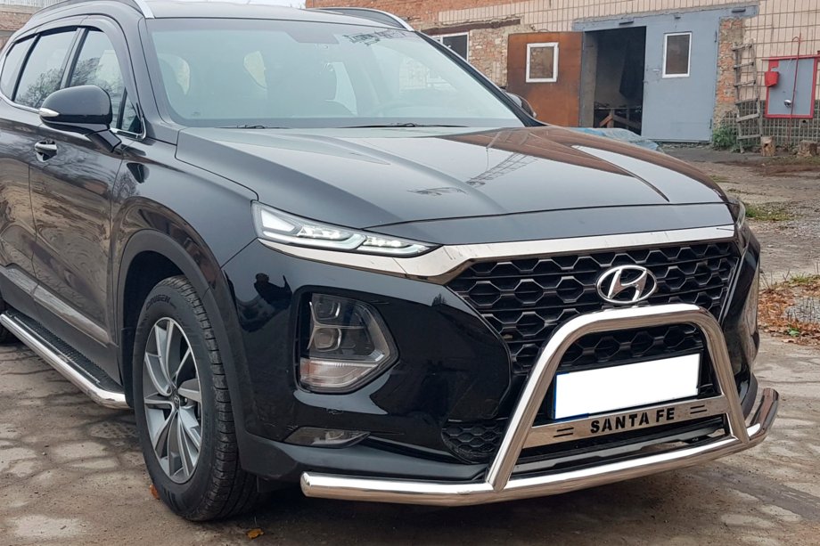 Hyundai Santa Fe 4 2018-2023 гг. Кенгурятник WT006 Нержавейка Фото 3