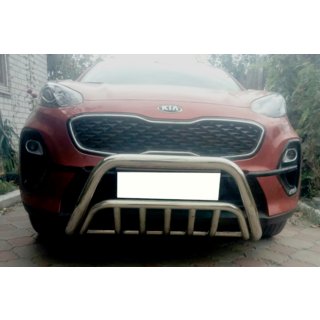 Передняя Дуга WT002 (Нержавейка) Kia Sportage 2015-2021 гг. фото 1