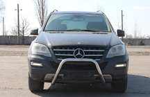 Mercedes ML W164 2005-2011 гг. Передняя защита WT006 (нержавейка) фото 3